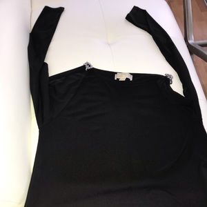 MK  black cold shoulder with chain strap dress